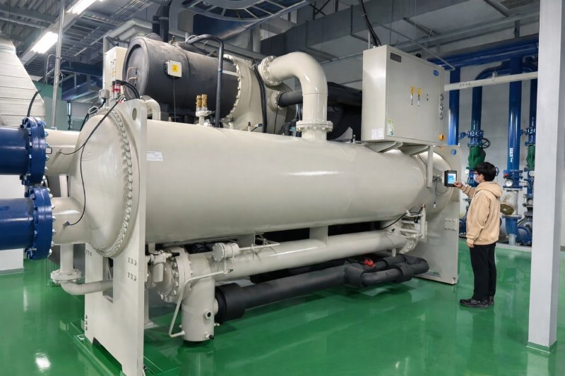 儲冰主機以夜間製冰、白天供冷，移轉尖峰用電，降低契約容量與用電成本，兼顧節能與醫療穩定。(長庚醫院提供)