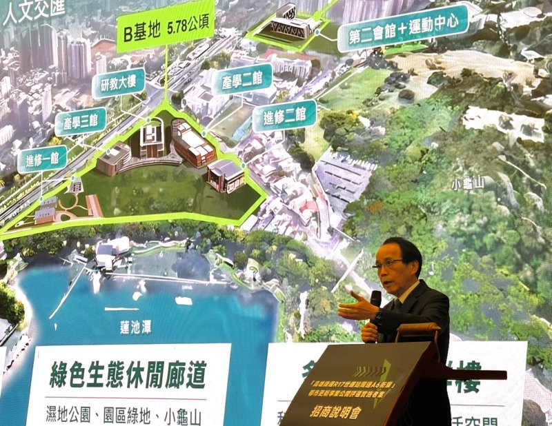 林副市長介紹R17世運站東側A6街廓公辦都市更新基地模型。