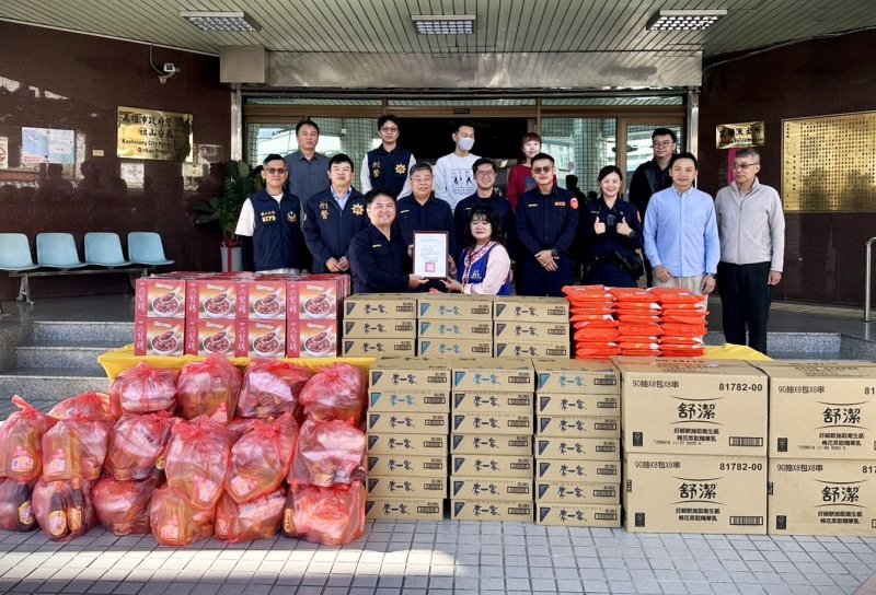 漾新聞|美濃太子宮攜手旗警助弱勢家庭