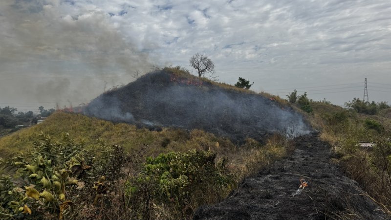 漾新聞｜大寮山坡火警濃煙沖天燒兩小時