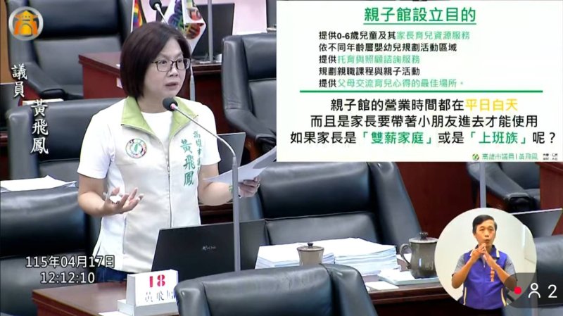 漾新聞| 親子館淪白天限定空間？黃飛鳳議員促夜間開放翻轉育兒服務模式