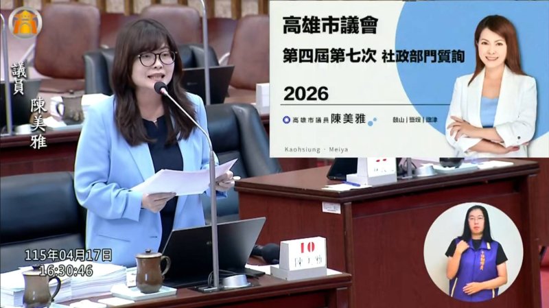 漾新聞| 陳美雅連發多題追問市政　少子高齡、工安與高齡就業全都盯