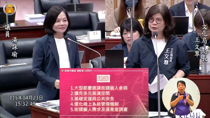 漾新聞| 街頭藝人爆量成長　湯詠瑜籲擴大高雄展演版圖與藝術節品牌