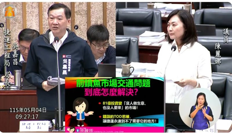 漾新聞｜前鎮漁市場交通未解　陳麗娜追問捷運輕軌與停車配套
