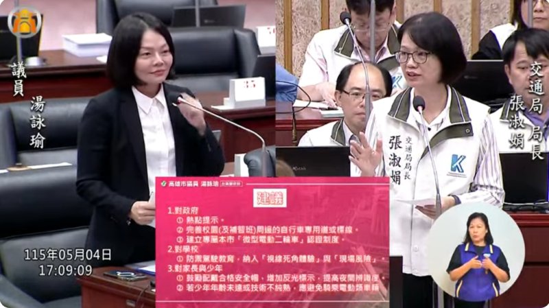 漾新聞｜少年騎車傷亡創高　湯詠瑜促校園周邊安全升級