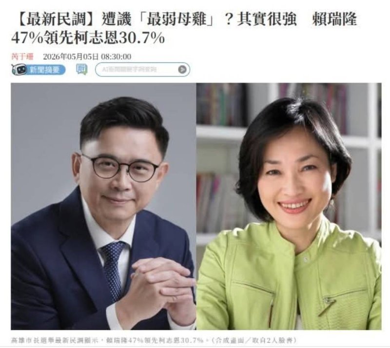 漾新聞|山水民調藏警訊？陳冠安指賴瑞隆四月流失18萬支持者
