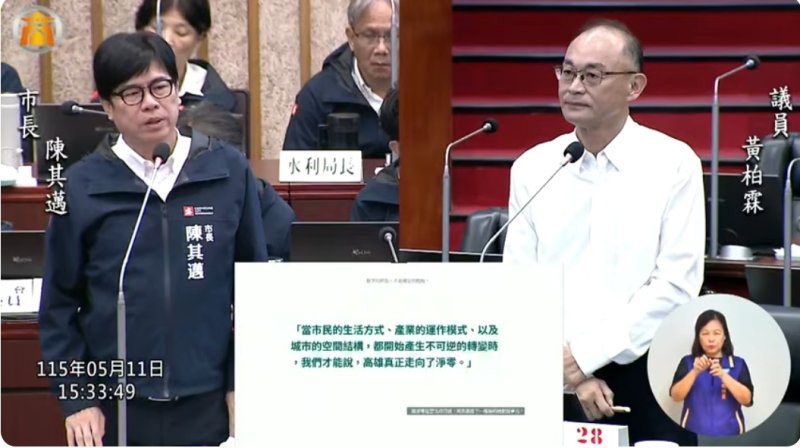 漾新聞｜黃柏霖關注淨零治理　陳其邁透露考取四張證照以身作則