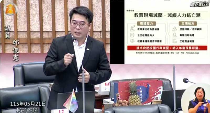 漾新聞｜邱俊憲促教育現場減壓 行政支援留住第一線師資
