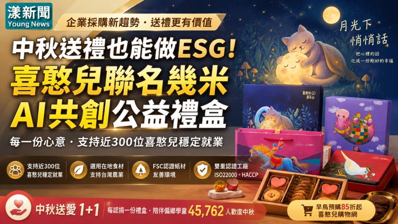 漾新聞｜中秋送禮也能做ESG　喜憨兒聯名幾米、AI共創打造公益永續禮盒