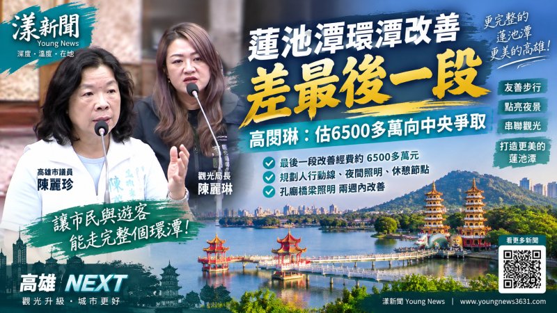 蓮池潭環潭改善差最後一段　高閔琳：估6500多萬向中央爭取