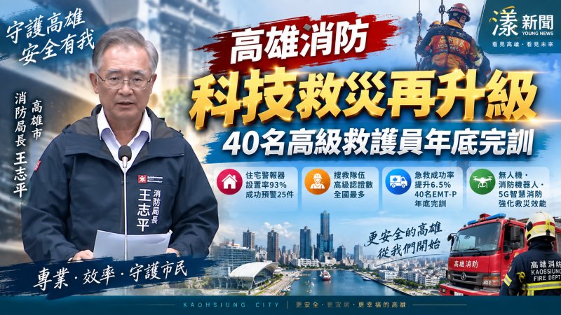 高雄消防科技救災再升級　40名高級救護員年底完訓