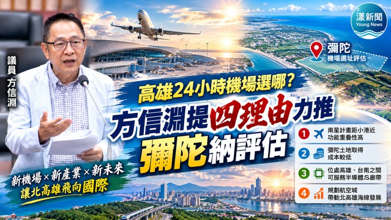 高雄24小時機場選哪？方信淵提四理由力推彌陀納評估