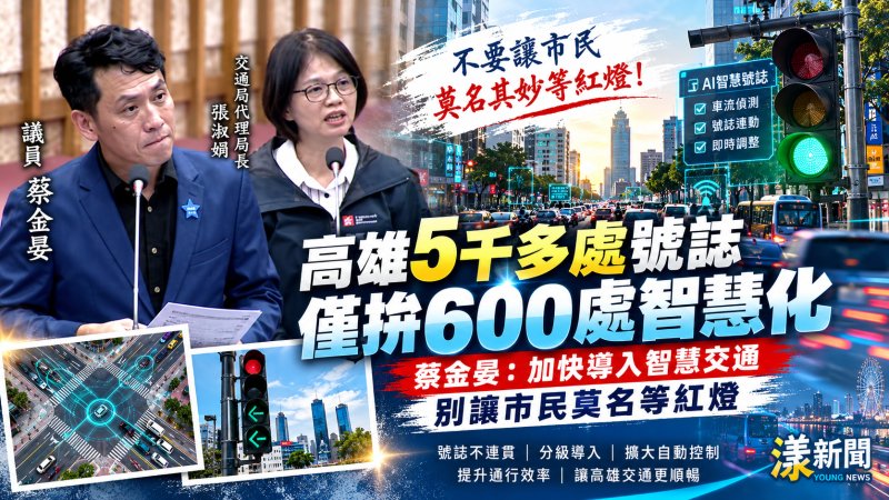 高雄5千多處號誌僅拚600處智慧化　蔡金晏：別讓市民莫名等紅燈