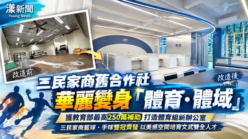 三民家商舊合作社華麗變身　體育雙冠再傳捷報