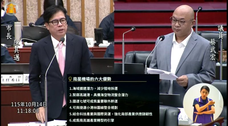 捷運青線能否直達小港機場？蔡武宏促超前部署陳其邁允納入路網檢討、與交通部協商 881億元航廈擴建帶動交通需求　陳其邁允納入路網檢討、與交通部協商