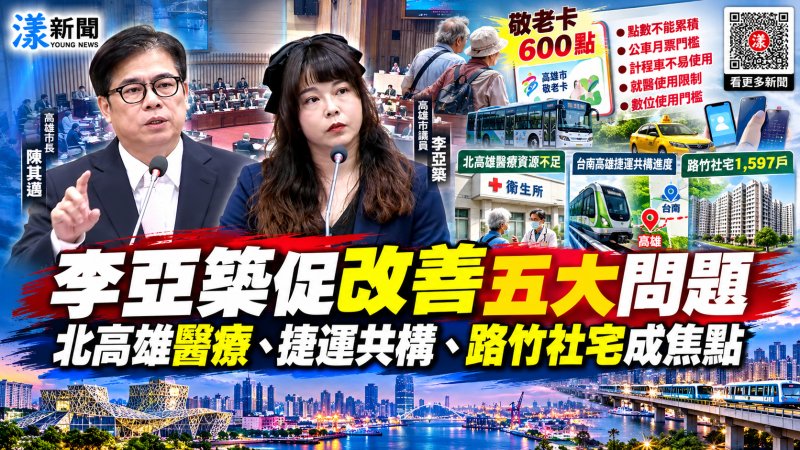 李亞築促改善五大問題 北高雄醫療資源不足、台南高雄捷運共構進度及路竹社宅成焦點