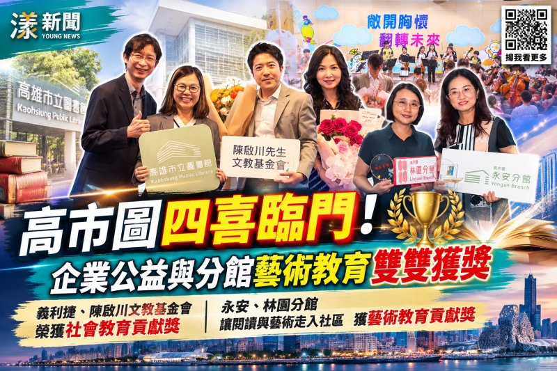 高市圖四喜臨門！企業公益與分館藝術教育雙雙獲獎