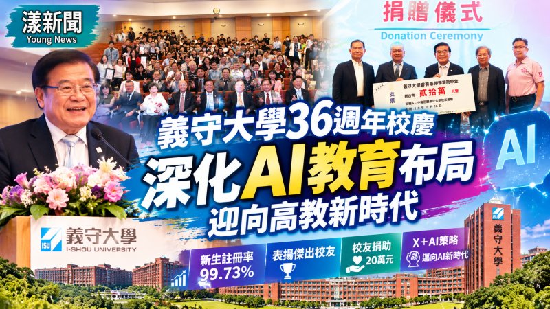 義守大學36週年校慶迎AI新時代　新生註冊率99.73%
