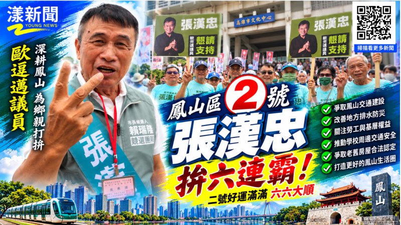 張漢忠抽中2號拚六連霸　歐逗邁議員喊六六大順