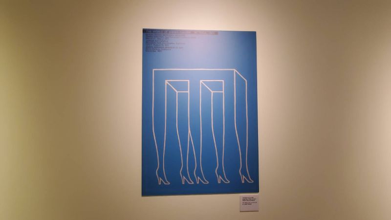 展出福田繁雄的海報展，難得一見。（記者陳雯萍攝）