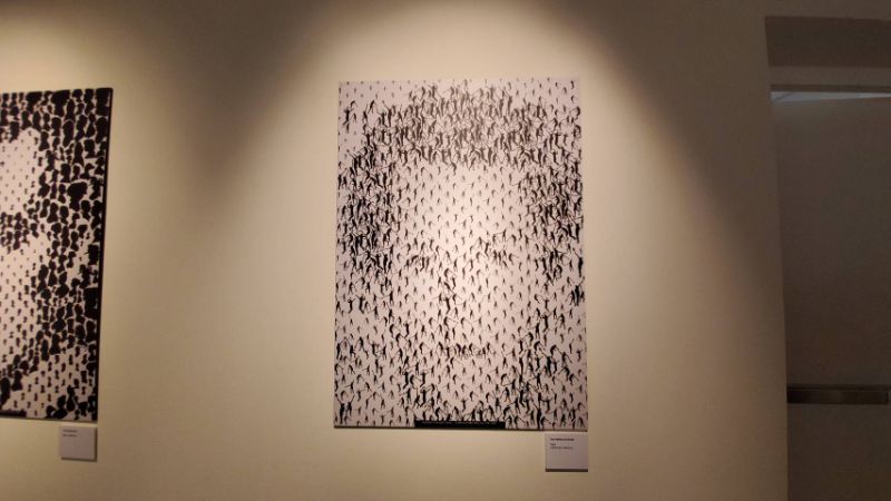 莫札特人像海報。（記者陳雯萍攝）