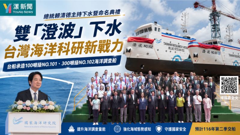 漾新聞|賴清德主持雙澄波下水 打造台灣海洋科研新戰力 17298 漾新聞|賴清德主持雙澄波下水 打造台灣海洋科研新戰力 17298