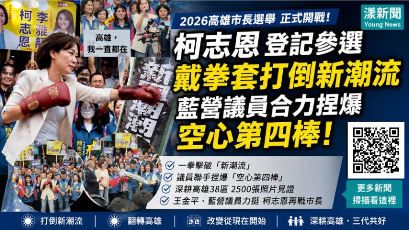 漾新聞|柯志恩登記參選戴拳套「打倒新潮流」 藍營議員合力捏爆「空心第四棒」 17674 漾新聞|柯志恩登記參選戴拳套「打倒新潮流」 藍營議員合力捏爆「空心第四棒」 17674