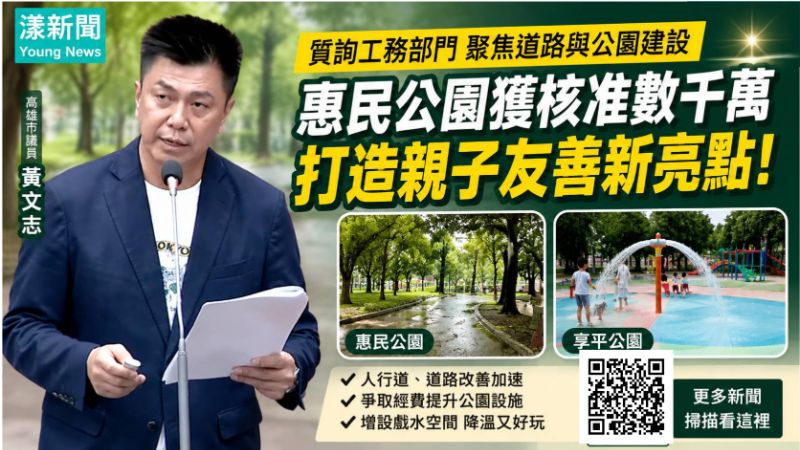 封面-漾新聞｜黃文志緊盯道路、公園安全　惠民公園獲中央數千萬改造、再倡各區公園增戲水設施 17675正確.png