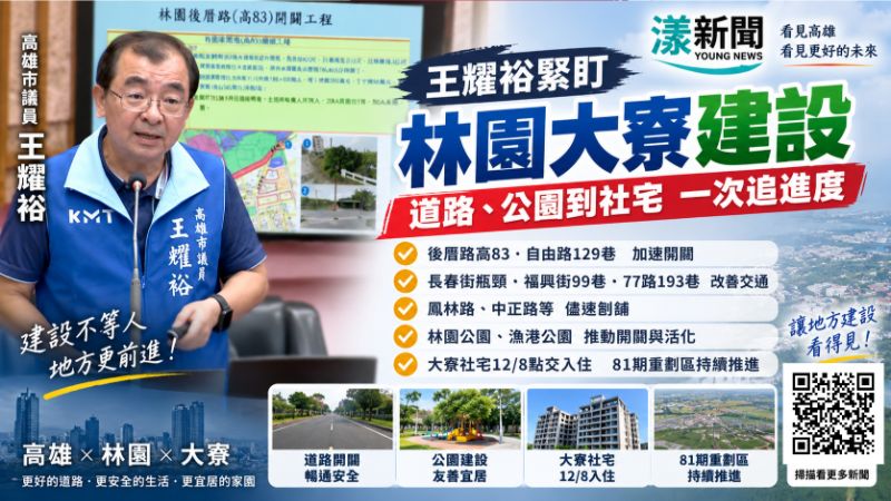 漾新聞｜王耀裕緊盯林園大寮建設　道路、公園到社宅一次追進度  封面17759