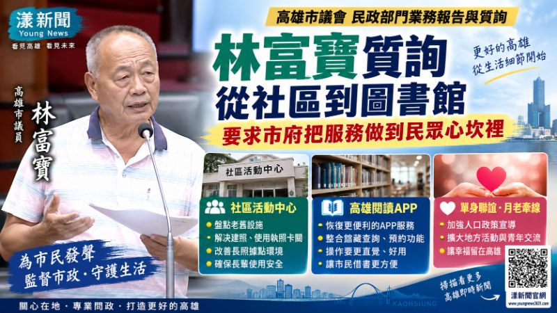 漾新聞|林富寶盯山城活動中心安全 再催「高雄閱讀」APP回歸 封面17792.png 漾新聞|林富寶盯山城活動中心安全 再催「高雄閱讀」APP回歸 封面17792.png