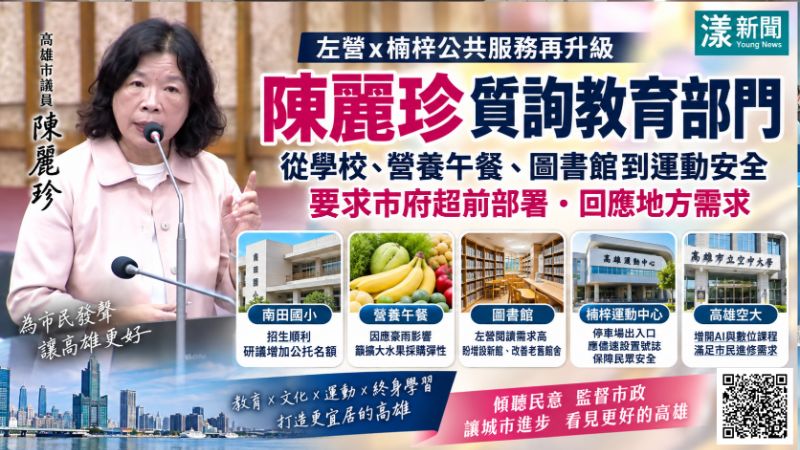 漾新聞|陳麗珍盯左營教育生活圈 藍田國小、公托、圖書館到運動安全全面追 https://www.youngnews3631.com/news_detail.php?NewsID=18044 漾新聞|陳麗珍盯左營教育生活圈 藍田國小、公托、圖書館到運動安全全面追 https://www.youngnews3631.com/news_detail.php?NewsID=18044