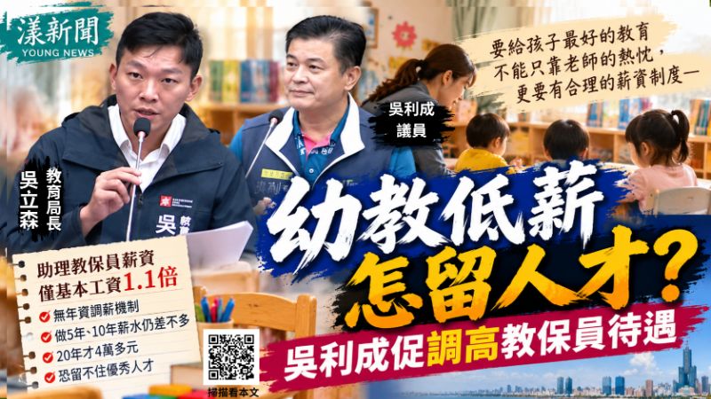 20261006(封面)幼教低薪怎留人才?吳利成促調高教保員待遇 18560 20261006(封面)幼教低薪怎留人才?吳利成促調高教保員待遇 18560