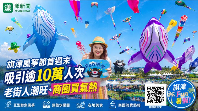 漾新聞｜旗津風箏節首週末湧10萬人　老街商圈買氣全面升溫 