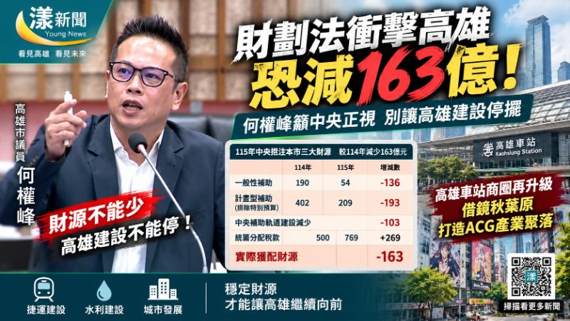 漾新聞｜財劃法衝擊高雄163億　何權峰促火車站商圈借鏡秋葉原轉型