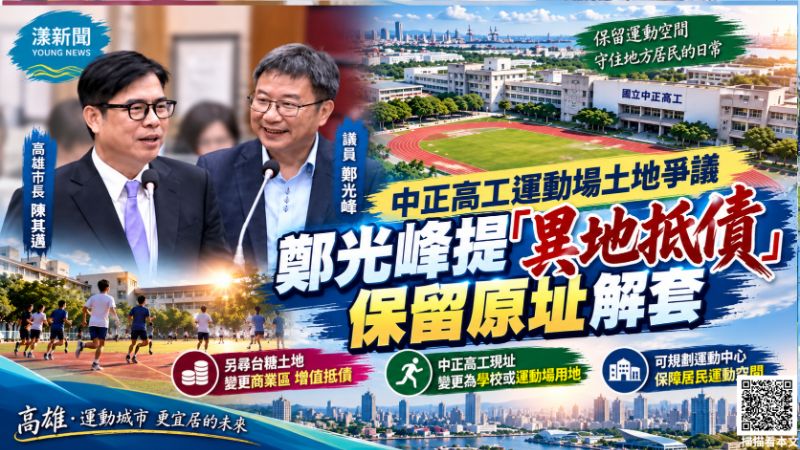 中正高工運動場土地爭議　鄭光峰提「異地抵債」保留原址解套